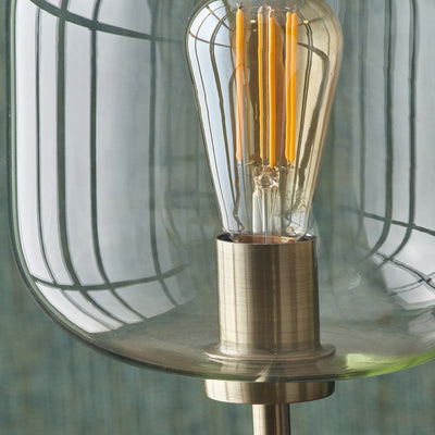 Alarni Black and Glass Floor Lamp