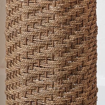 Jose Brown Woven Seagrass Floor Lamp
