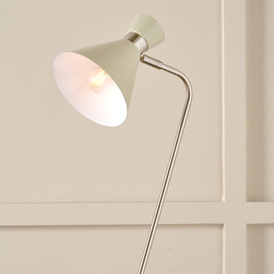 Augustine Sage and Brushed Silver Task Floor Lamp