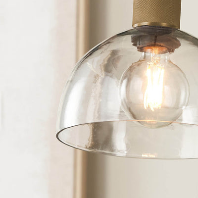 Maxwell Clear Glass with Antique Brass Fitting Elec Pendant
