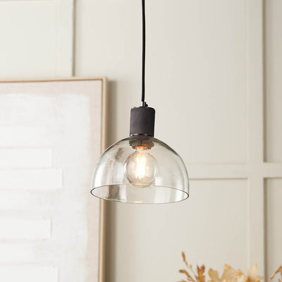 Maxwell Clear Glass with Antique Bronze Fitting Elec Pendant