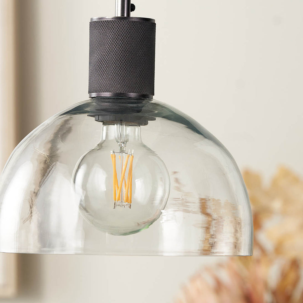 Maxwell Clear Glass with Antique Bronze Fitting Elec Pendant