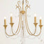 Darcy Silver Leaf & Beaded 5 Light Chandelier Pendant