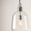 Roux Clear Glass and Graphite Chain Drop Pendant