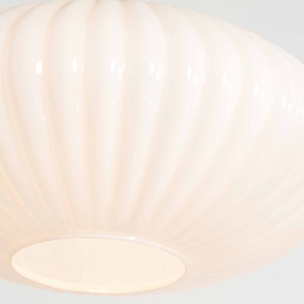 Hetty White Ribbed Glass & Gold Multi Drop Pendant