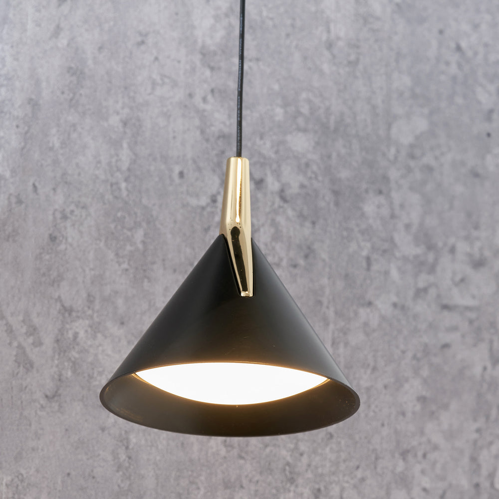 Stella Matt Black and Gold 3 Drop LED Pendant