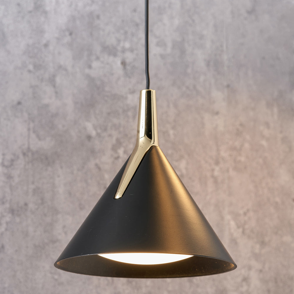 Stella Matt Black and Gold 3 Drop LED Pendant