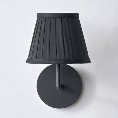 Knightsbridge Black Silk Mix Knife Pleat Tapered Lampshade