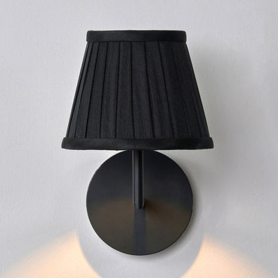 Knightsbridge Black Silk Mix Knife Pleat Tapered Lampshade