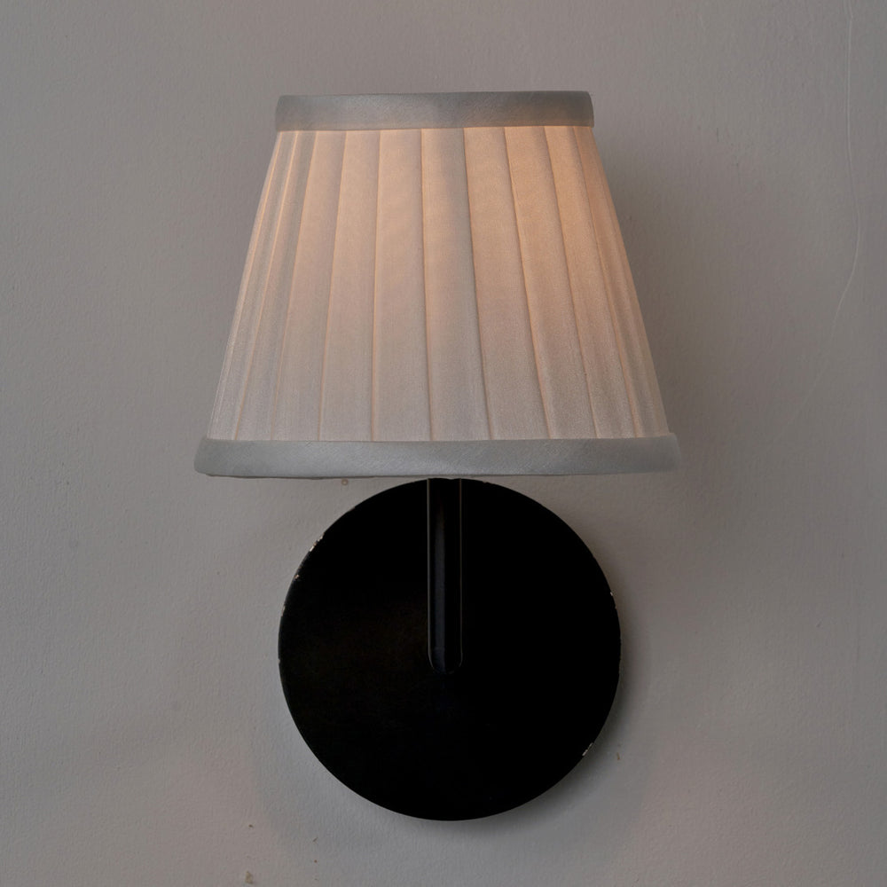 Knightsbridge Ivory Silk Mix Knife Pleat Tapered Lampshade