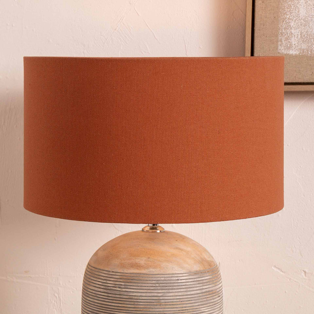Tobacco Handloom Cylinder Lampshade Lighting Ruma
