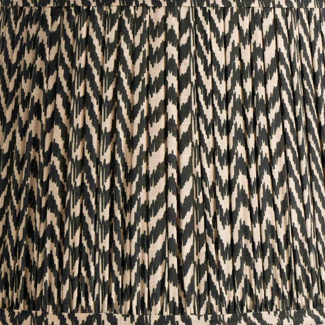 Catania Black Ikat Hand Pleated Cotton Tapered Cylinder Shade