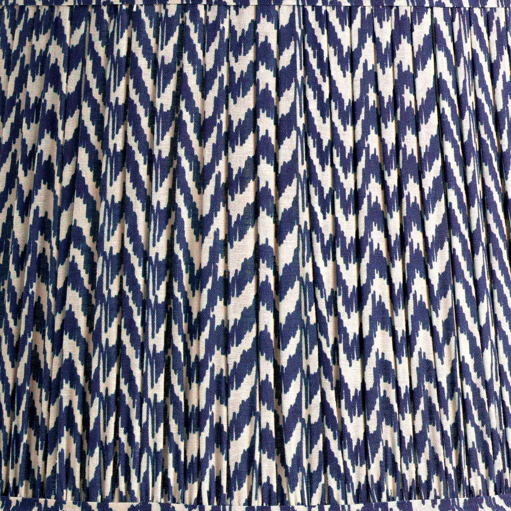 Catania Blue Ikat Hand Pleated Cotton Tapered Cylinder Shade