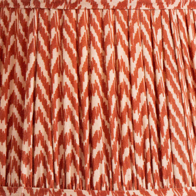 Catania Red Ikat Hand Pleated Cotton Tapered Cylinder Shade
