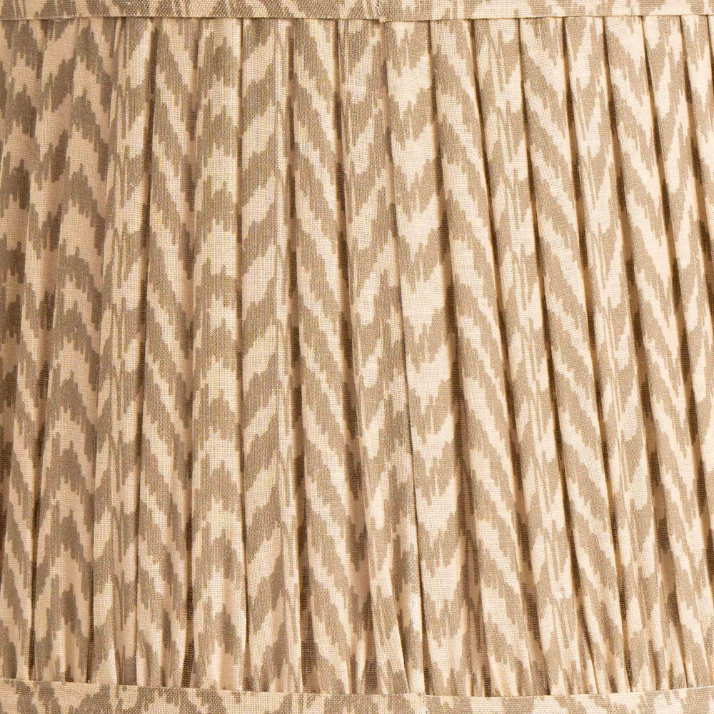 Catania Taupe Ikat Hand Pleated Cotton Tapered Cylinder Shade