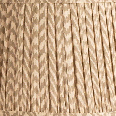 Catania Taupe Ikat Hand Pleated Cotton Tapered Cylinder Shade
