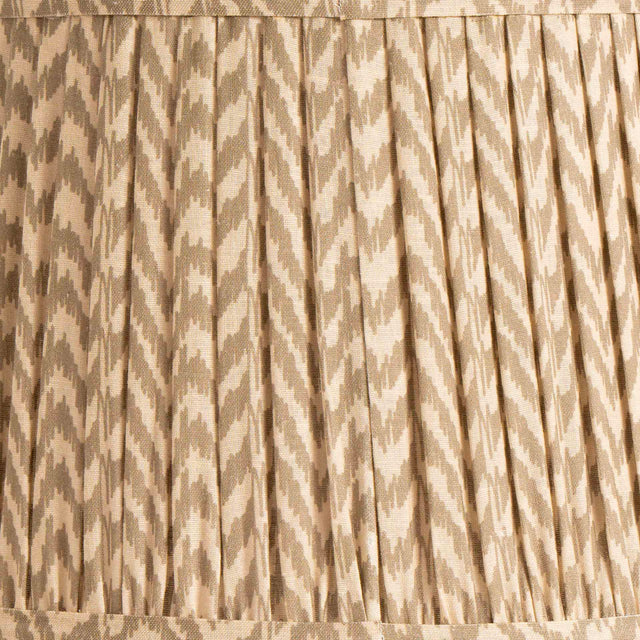 Catania Taupe Ikat Hand Pleated Cotton Tapered Cylinder Shade