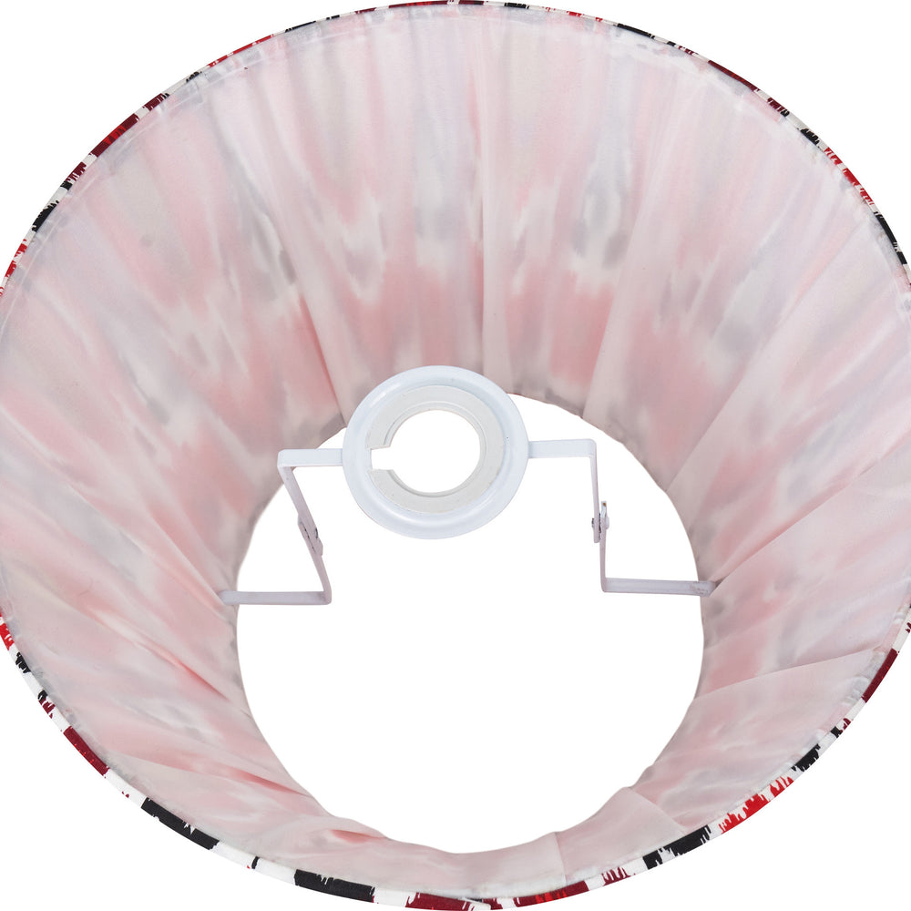 Elodie Red Ikat Patterned Gathered Tapered Lampshade