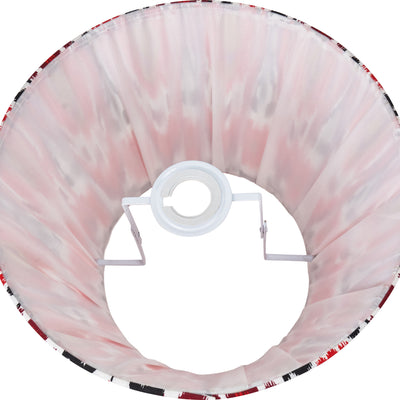 Elodie Red Ikat Patterned Gathered Tapered Lampshade
