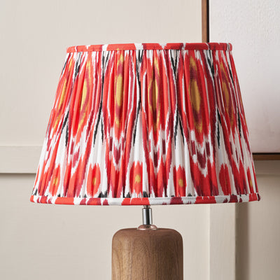 Elodie Red Ikat Patterned Gathered Tapered Lampshade