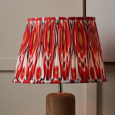 Elodie Red Ikat Patterned Gathered Tapered Lampshade