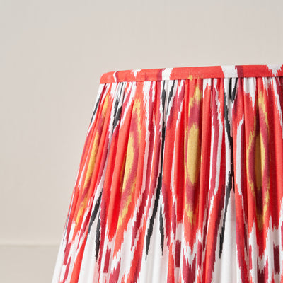 Elodie Red Ikat Patterned Gathered Tapered Lampshade