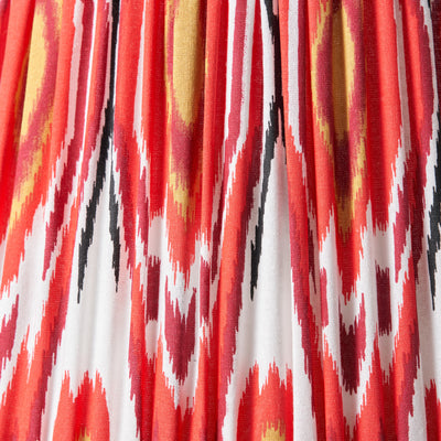 Elodie Red Ikat Patterned Gathered Tapered Lampshade