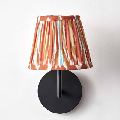 Elodie Cinnamon Ikat Patterned Gathered Tapered Lampshade