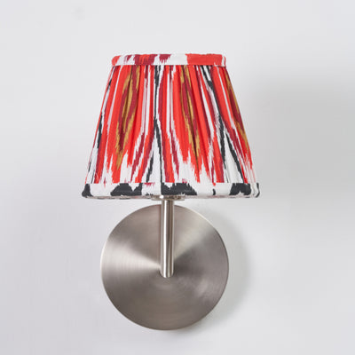 Elodie Red Ikat Patterned Gathered Tapered Lampshade