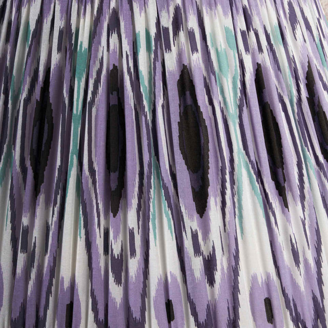 Elodie Lilac Ikat Patterned Gathered Tapered Shade