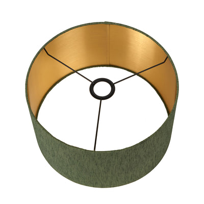 Sacha Green Slubbed Faux Silk Cylinder Lampshade