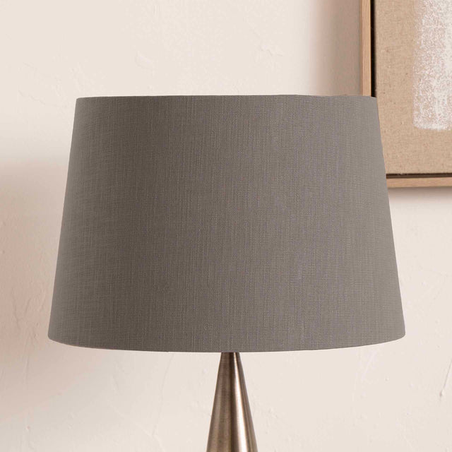 Basilan Steel Grey Lined Linen Tapered Lampshade