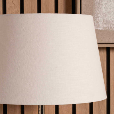 Basilan White Lined Linen Tapered Lampshade