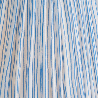 Jenson Ocean Blue Stripe Mushroom Pleat Lampshade