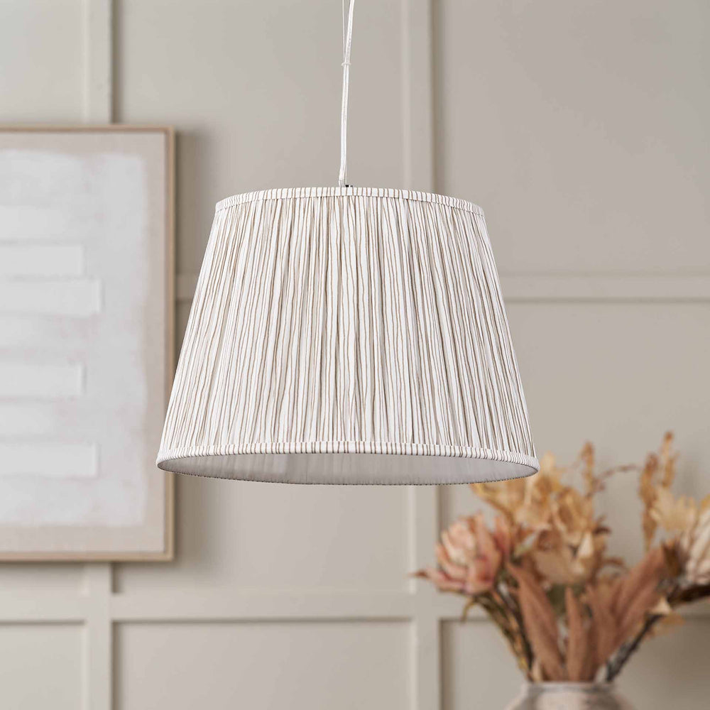 Jenson Natural Stripe Mushroom Pleat Tapered Lampshade