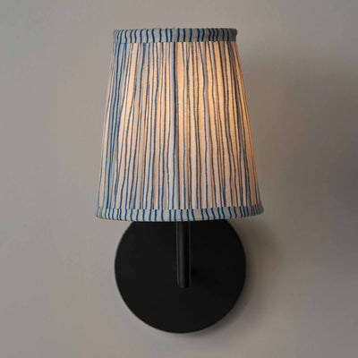 Jenson Ocean Blue Stripe Mushroom Pleat Lampshade