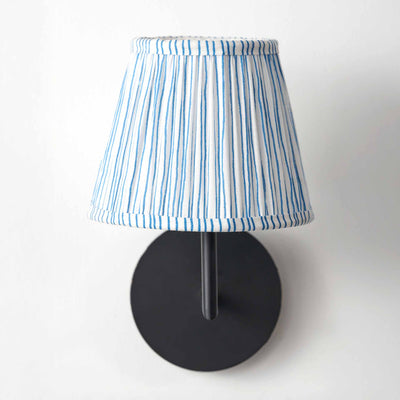 Jenson Ocean Blue Stripe Mushroom Pleat Lampshade