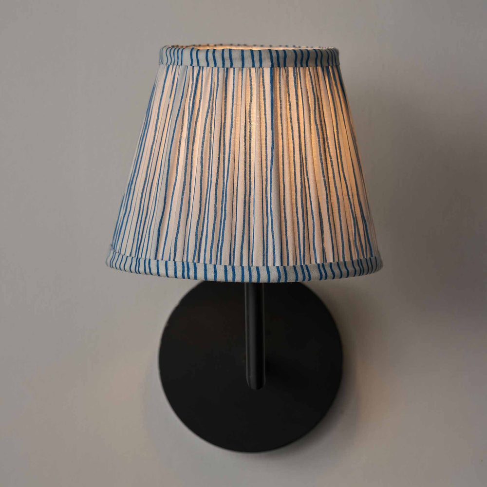 Jenson Ocean Blue Stripe Mushroom Pleat Lampshade