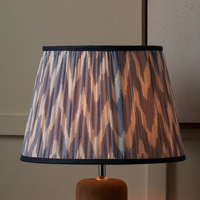 Kahlia Blue Chevron Patterned Mushroom Pleat Tapered Lampshade