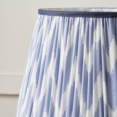 Kahlia Blue Chevron Patterned Mushroom Pleat Tapered Lampshade