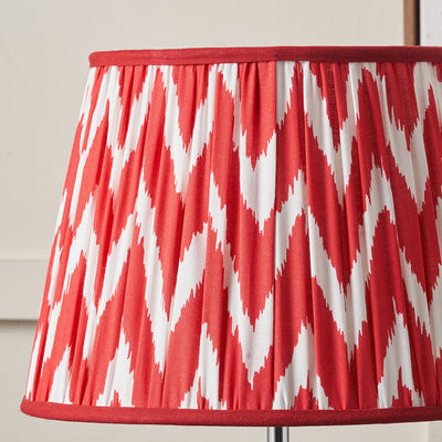 Kahlia Red Chevron Patterned Mushroom Pleat Tapered Lampshade