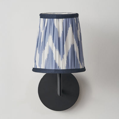 Kahlia Blue Chevron Patterned Mushroom Pleat Tapered Lampshade