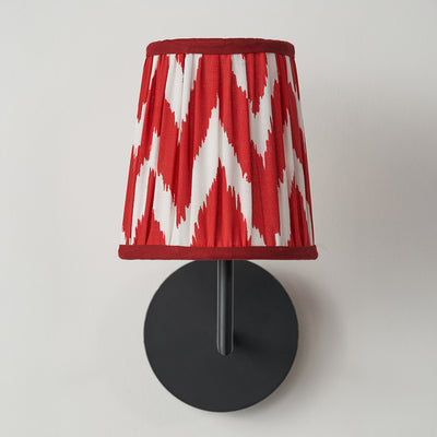 Kahlia Red Chevron Patterned Mushroom Pleat Tapered Lampshade