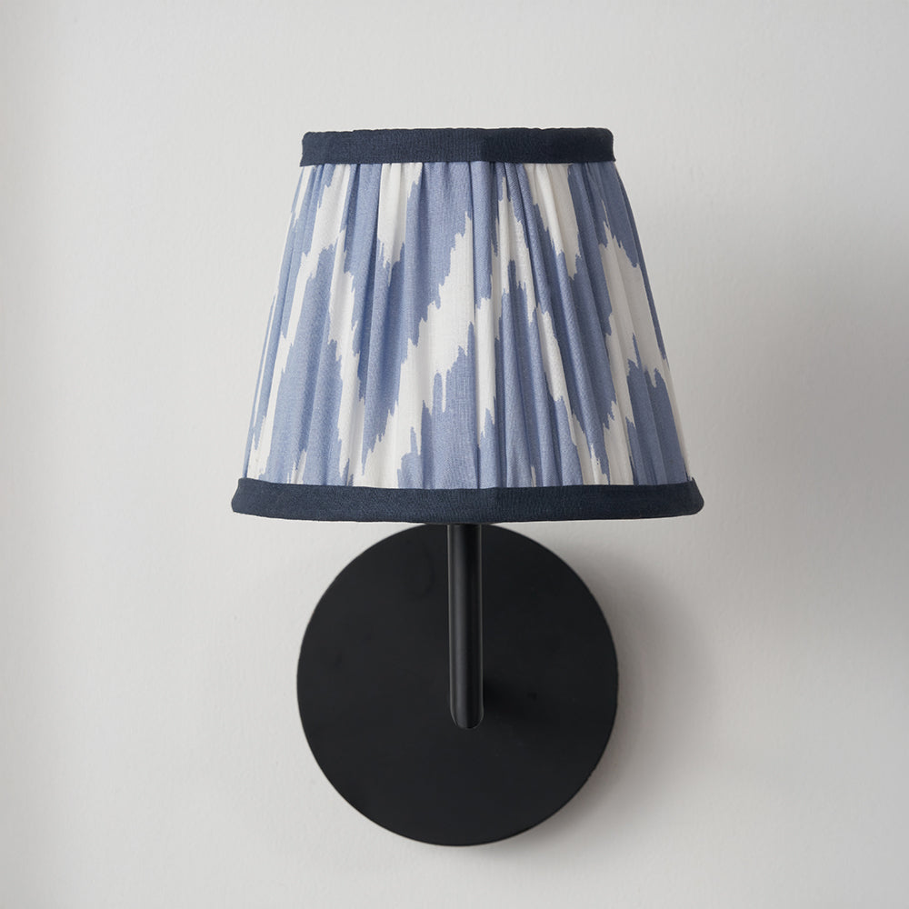 Kahlia Blue Chevron Patterned Mushroom Pleat Tapered Lampshade