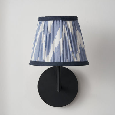 Kahlia Blue Chevron Patterned Mushroom Pleat Tapered Lampshade