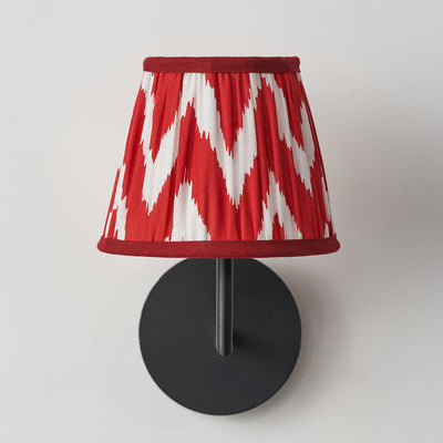 Kahlia Red Chevron Patterned Mushroom Pleat Tapered Lampshade