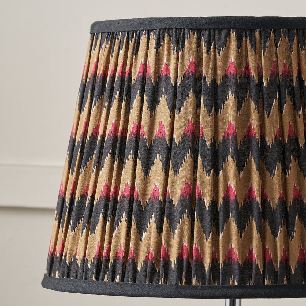 Elara Multi Chevron Design Mushroom Pleat Tapered Lampshade