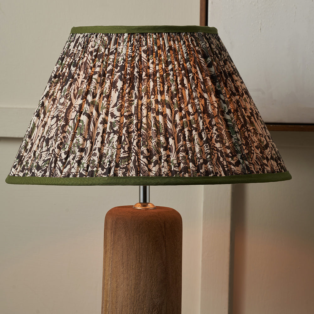 Gisella Green Floral Design Mushroom Pleat Empire Lampshade