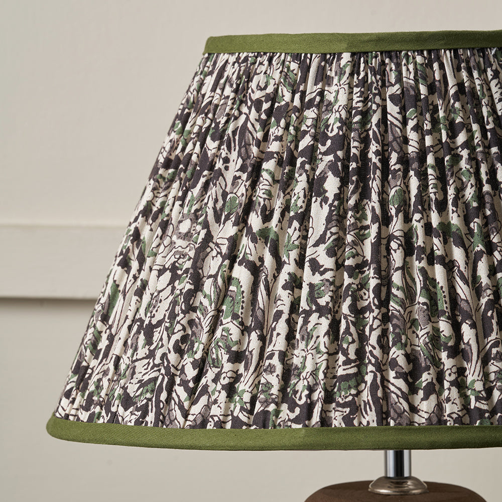 Gisella Green Floral Design Mushroom Pleat Empire Lampshade