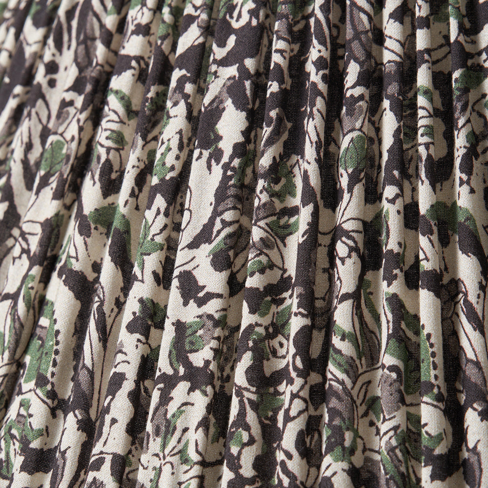 Gisella Green Floral Design Mushroom Pleat Empire Lampshade